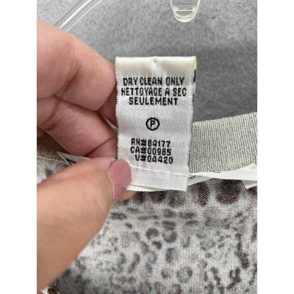 DIANE VON FURSTENBERG Sweater Womens Sz‎ S Brown Cream Animal Metallic Pullover - Picture 5 of 7